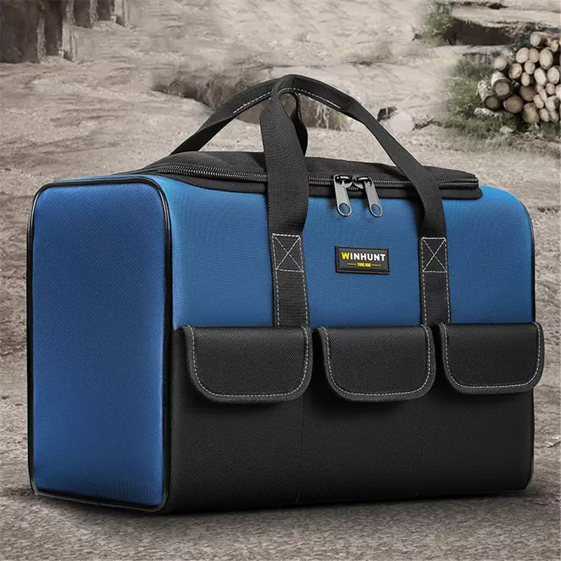 1680D Oxford Cloth Tool Bag with 30% More Capacity Waterproof Multi Pockets Working Tool Organizer Pouch Electrician Tool Bag