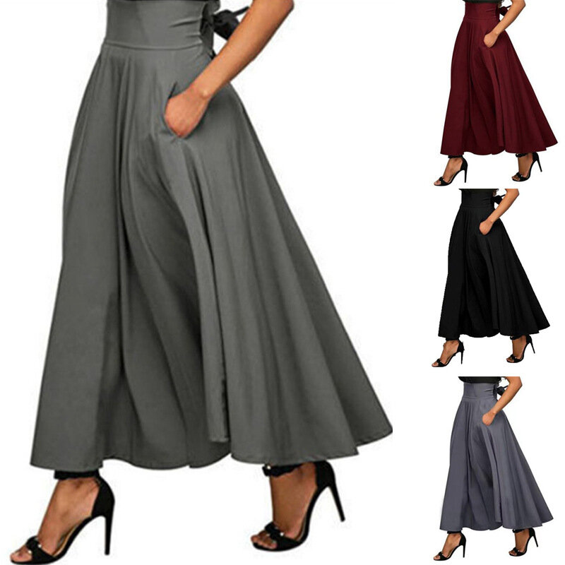 2023 Spring New Women's Long Dress Fashion Casual Solid Strap Commuter Dress Streetwear Skirt Female Skirt