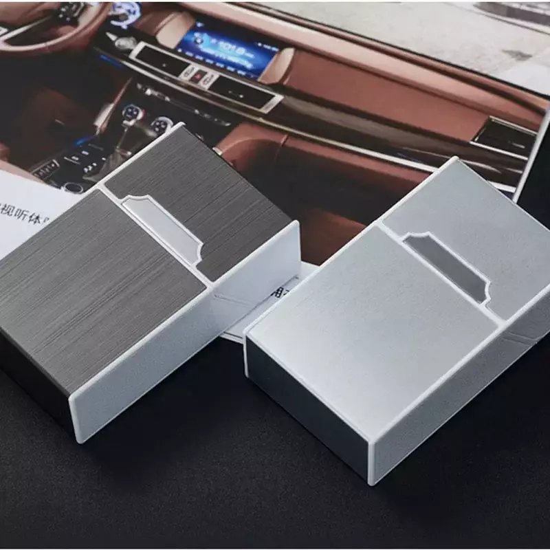 Neue hochwertige Aluminium tragbare edc Frauen USB wiederauf ladbare Feuerzeug Zigaretten Aufbewahrung koffer 20 stücke schlanke Zigaretten schachtel