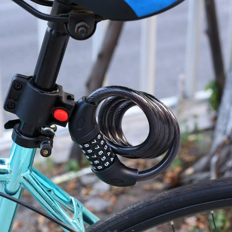 1.5M 5ft Bike Lock Scooter bicicletta moto cavo catena serrature combinazione sicura a 5 cifre cavi per impieghi gravosi 0.5 "/12mm di diametro