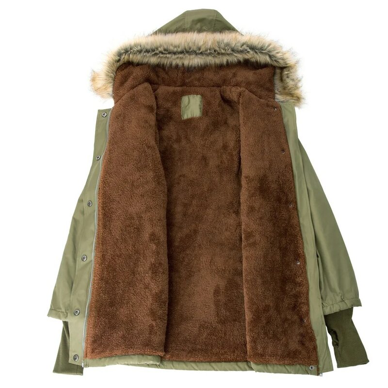GRACE KARIN damska bluza z kapturem ciepłe zimowe zagęścić podszyty polarem parki długie kurtki rozpinana ocieplana odzież wierzchnia z kaptur ze sztucznego futra A30