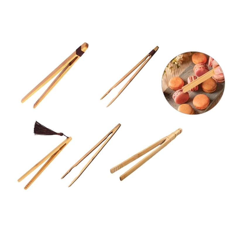 Paquete 2 tazas té bambú, accesorios con Clip, utensilios cocina, pinzas cocina perfectas para uso