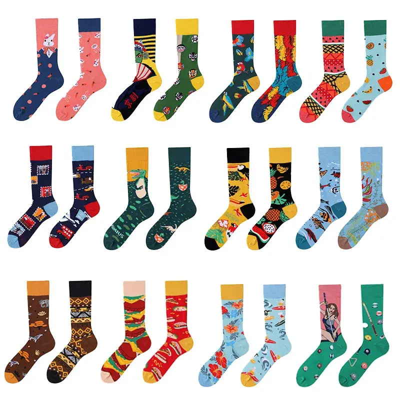 New fashion socks, spring and summer ab socks, color contrast socks, cute Japanese mid-tube socks