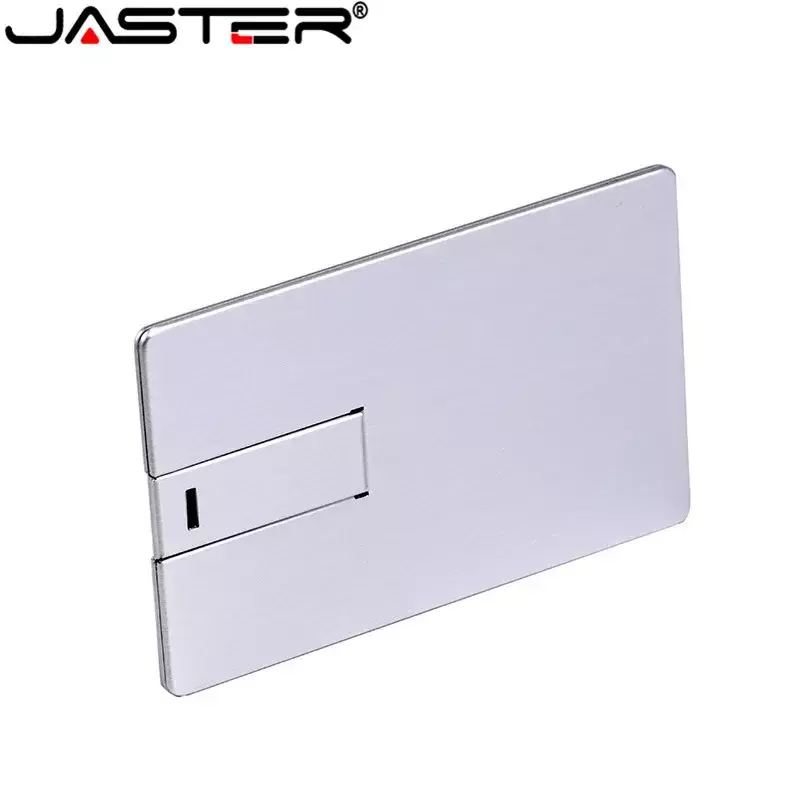 JASTER Usb Flash Drive 4GB 8GB 16GB 32GB 64GB Metal Card Pendrive Business Gift chiavetta Usb carta di credito Pen Drive