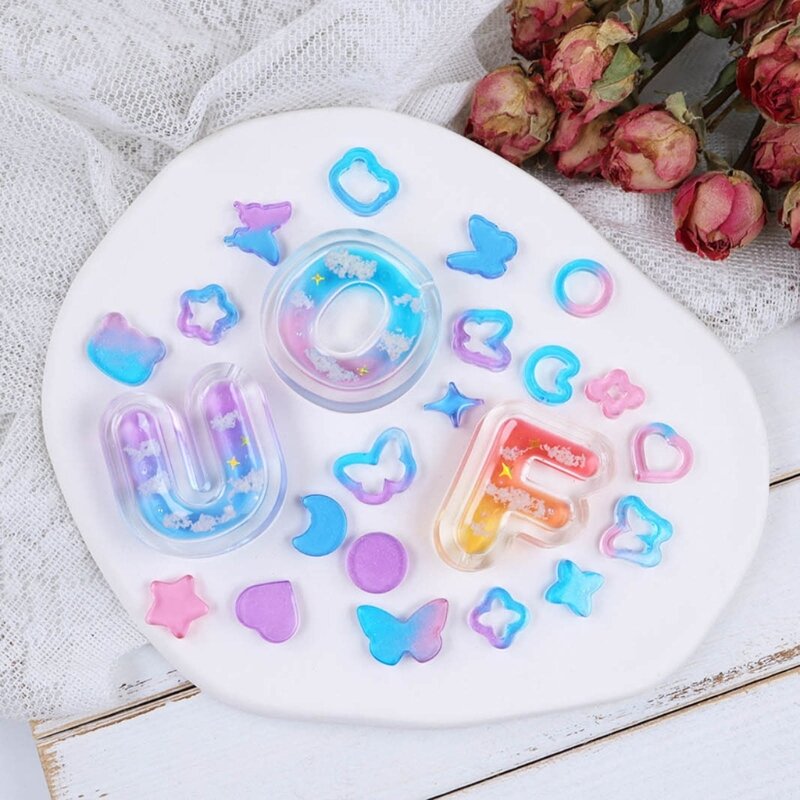 3D Heart Butterfly  Silicone Mold Resin Shaker DIY Pendant Keychain