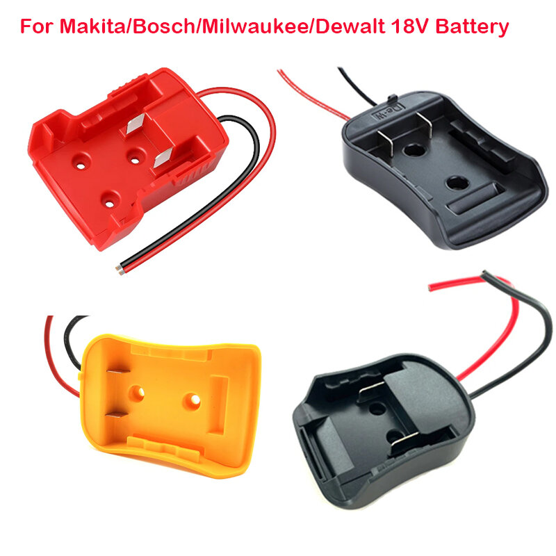 Adaptador de batería DIY para Makita/Bosch/Milwaukee/Dewalt, conector de alimentación de 18V, soporte de base, cables de 14 Awg
