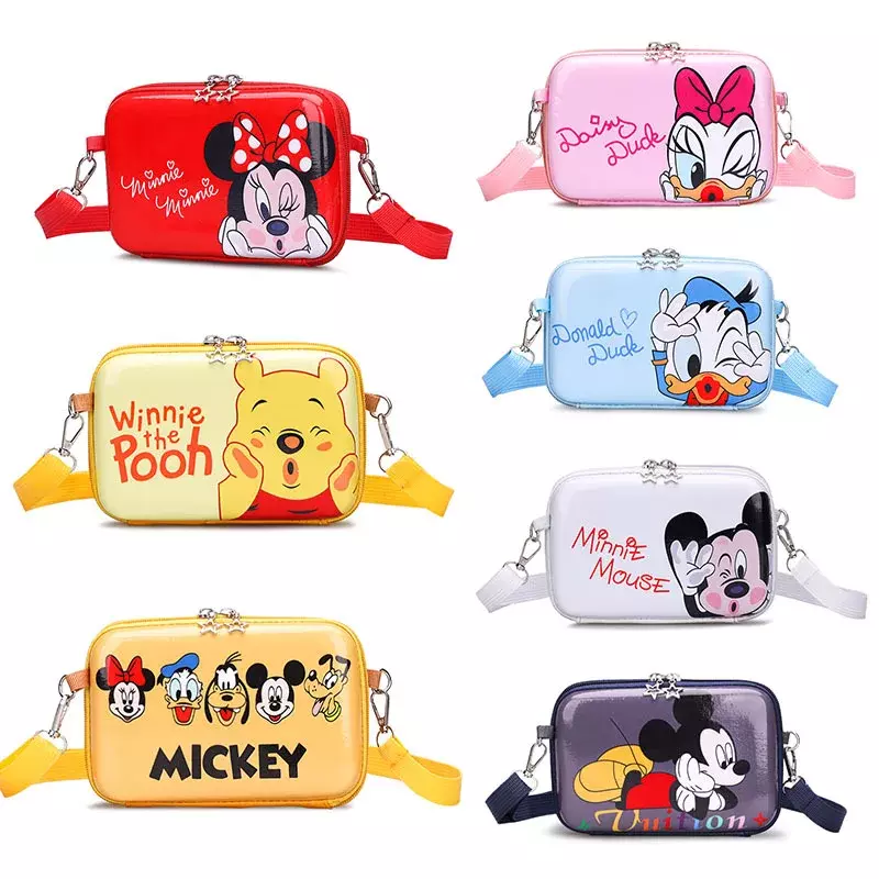 Disney-Sac à bandoulière Minnie Cartoon Print pour enfants, porte-monnaie initié, sac à bandoulière décontracté, haute qualité, étanche, cadeau pour filles