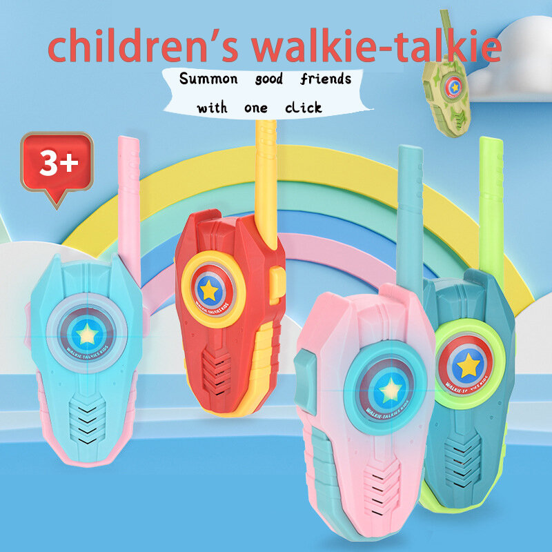 WalkieTalkie Mainan Walkie Talkie MIni Jarak Jauh dengan Lampu Interaksi Orang Tua-anak Dalam dan Luar Ruangan Hadiah Mainan Vox