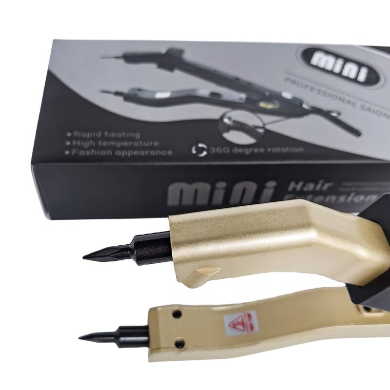 Sharp Tip  Adjustable Temperature 220℃ Smart Mini Heating Hair Extension Iron, Fusion Hair Extension Iron Keratin Bonding Tools