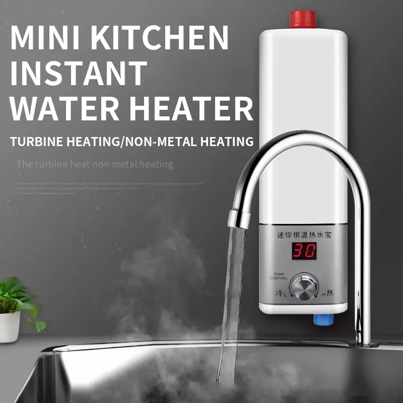 5500W Mini scaldabagno da cucina scaldabagno elettrico termostatico digitale istantaneo cucina bagno