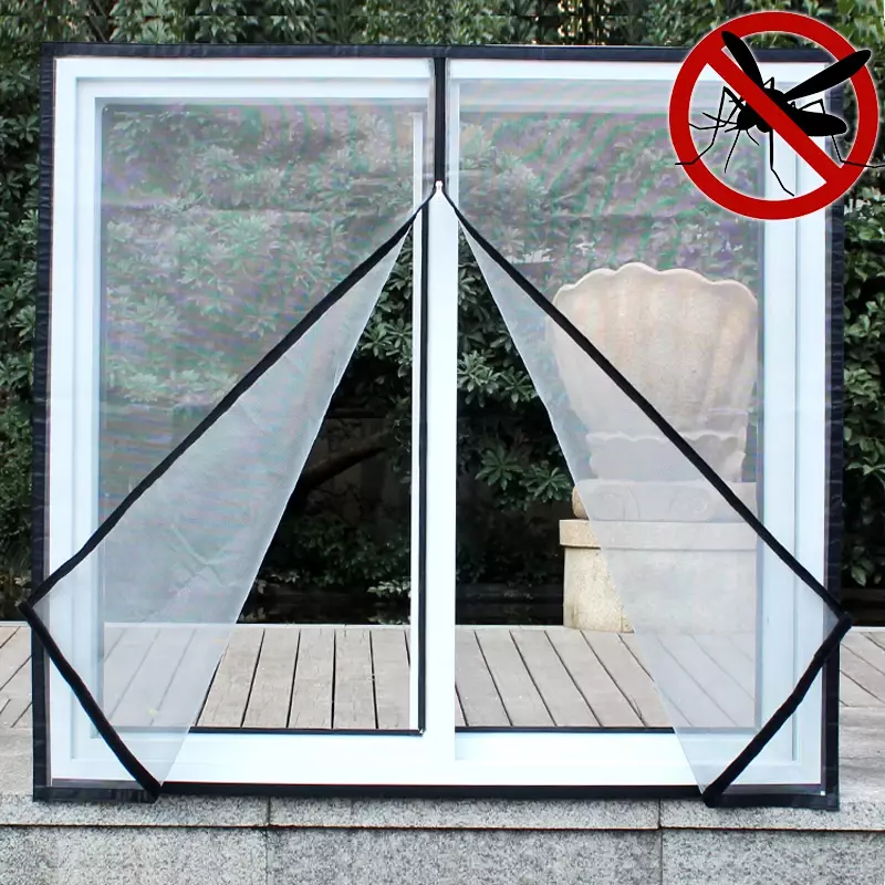 Self-adhesive zipper mosquito net,anti-mosquito net anti-mosquito window screen customized  mosquitera，Mosquito nets for windows