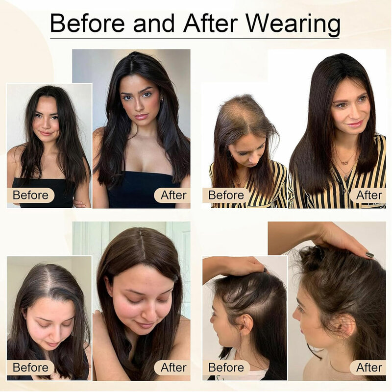 Human Hair Toppers For Women Natural Hair Accessories Clips In Hairpieces Toppers For Women Human Hair Straight Remy Hair