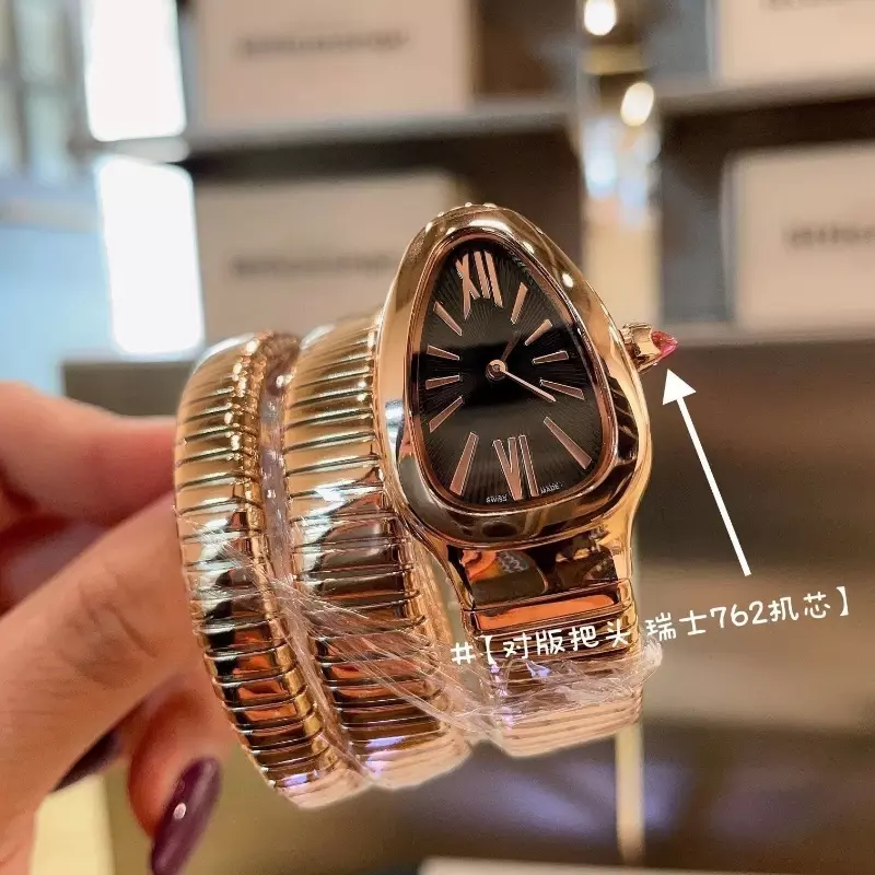 Moda wąż zegarek damski zegarek kwarcowy moda wszechstronny precyzyjny zegarek pasek stalowy