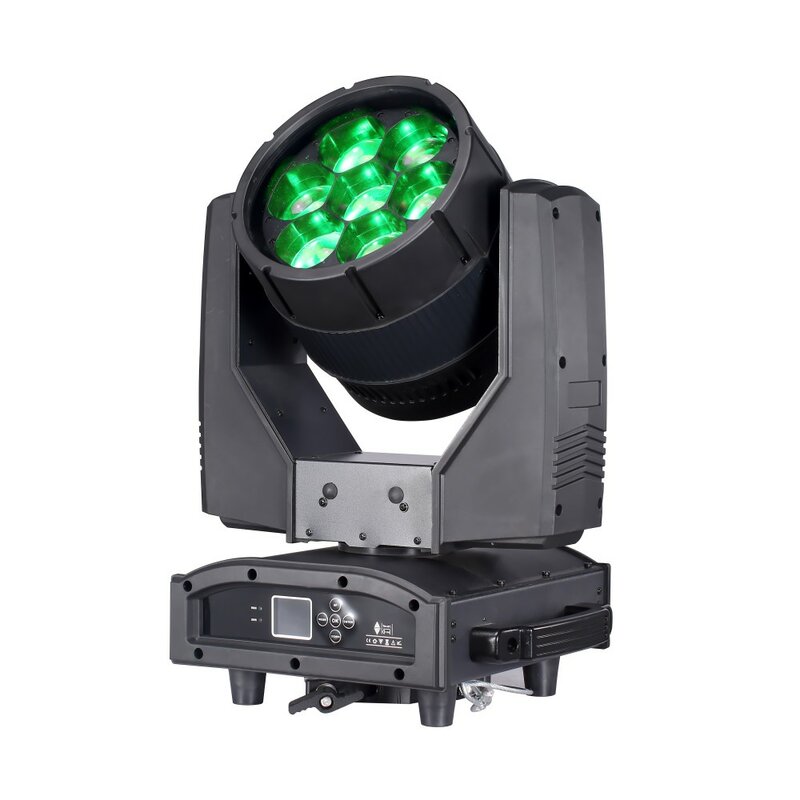 6PCS/Lot IP65 Stage Moving Head Light RGBW 4IN1 7*60W Zoom Wash Led Head
