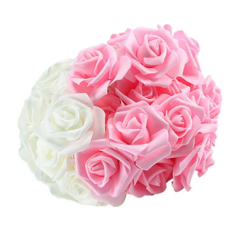 ไฟราวดอกกุหลาบ LED ประดับดอกไม้ในร่มกลางแจ้งสีชมพูและสีขาวสำหรับของตกแต่งงานแต่งงานติดหน้าต่างในเทศกาลงานปาร์ตี้