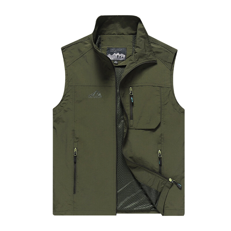 용수철 여름 남성 캐주얼 패션 조끼, 야외 낚시 사진, 방수 탑 전술 멀티 포켓 민소매 재킷