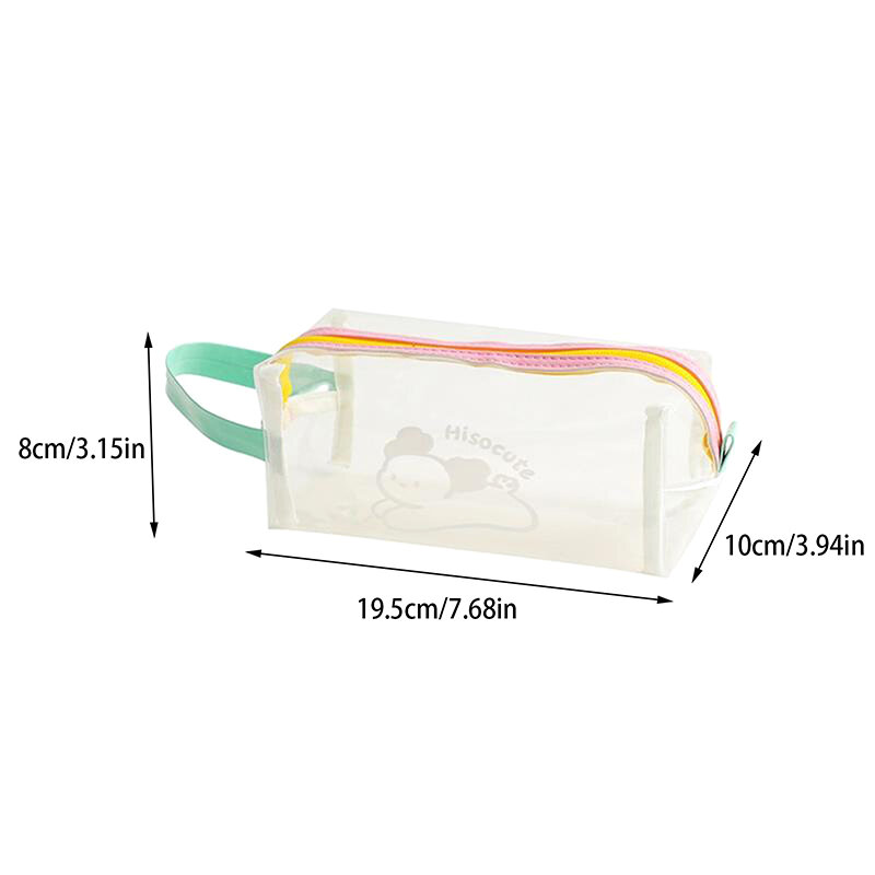 Portable Travel Wash Bag PVC Transparent Waterproof Cosmetic Bag Large Capacity Simple Storage Pouch Stationery Bags Pencil Case