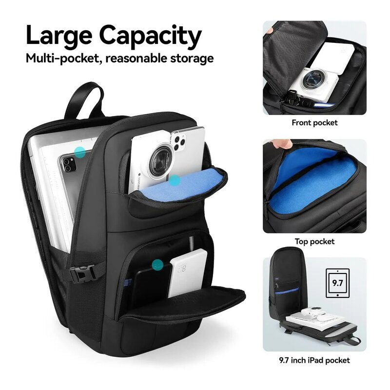 Мужской рюкзак-слинг, водонепроницаемая сумка через плечо с USB-портом для зарядки и регулируемым ремешком, вмещает ipad 9,7 дюйма
