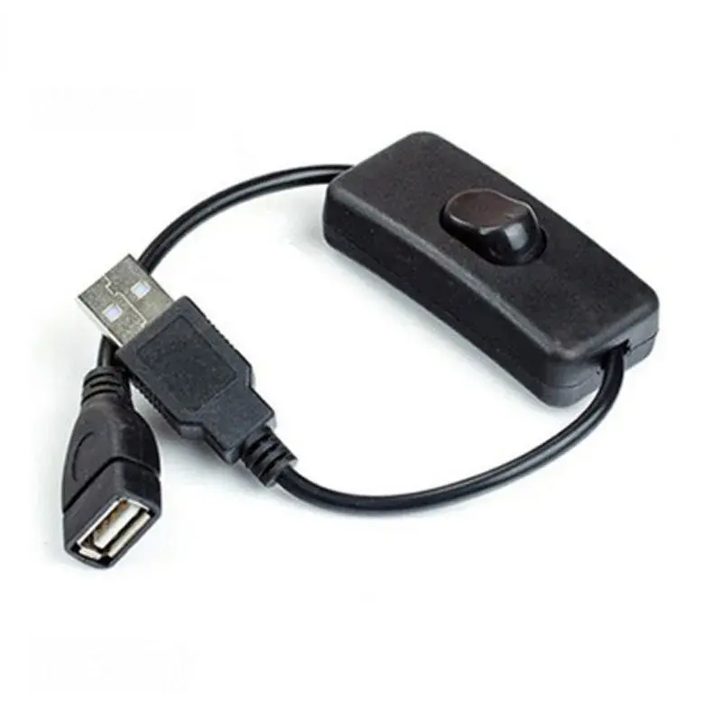 Cabo USB com macho para fêmea, On and Off Extensão Toggle, Fan da lâmpada, Power Supply Line, durável, Hot Sale, 28 centímetros