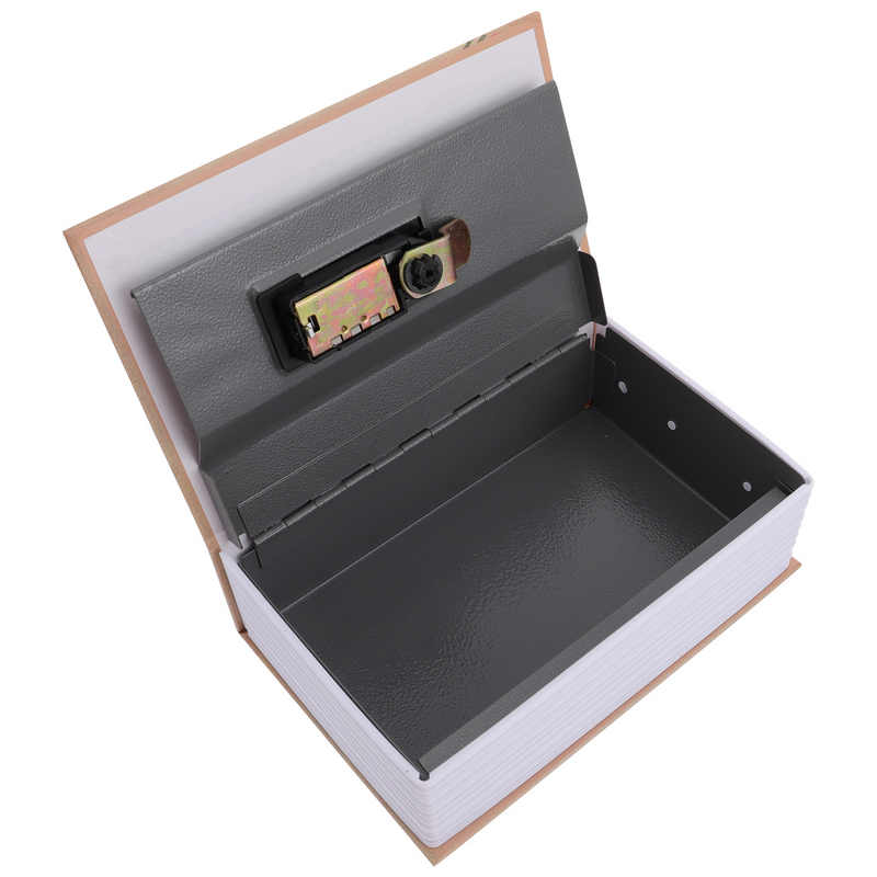 Secret Metal Book Lock Box, Simulação, Padrão Rosa, Segredo, 1 pc