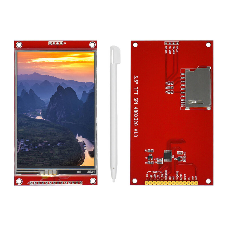 وحدة TFT LCD مقاس 3.5 بوصة مع لوحة تعمل باللمس ILI9488, 320x480 ، واجهة تسلسلية بمنفذ SPI (9 IO) ، لمس ic XPT2046 لـ ard stm32