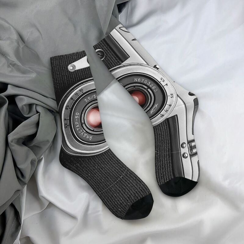 Камера с красными линзами для забавного фотографа подарок взрослые носки, носки унисекс, мужские носки женские носки
