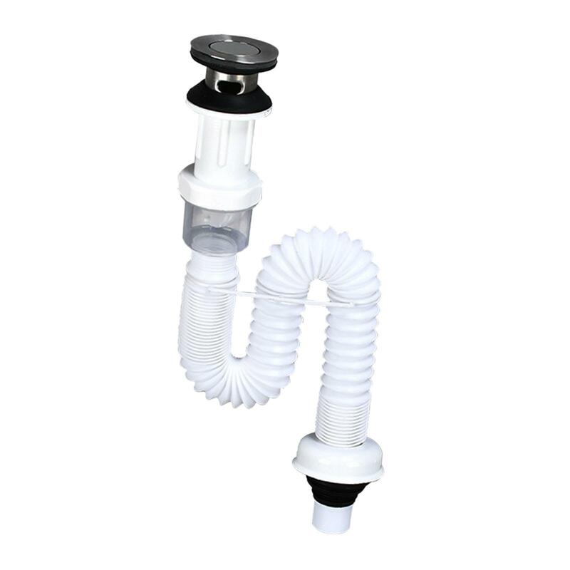 Bathroom Sink Drain Pipe Drain Hose Easy Installation Waste Water Pipe Extension Hose Drain Tubing Pipe for Bathroom Kitchen