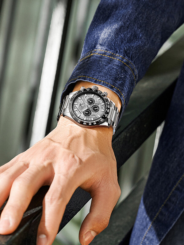 Welly Merck メンズ ラグジュアリー ダイバーズ ウォッチ 防水 発光 サファイアガラス 自動巻き 機械式 腕時計