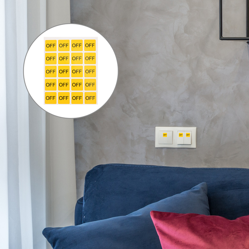 Stiker Label On/Off peringatan, perangkat sakelar stiker PVC perangkat sakelar stiker dekorasi rumah