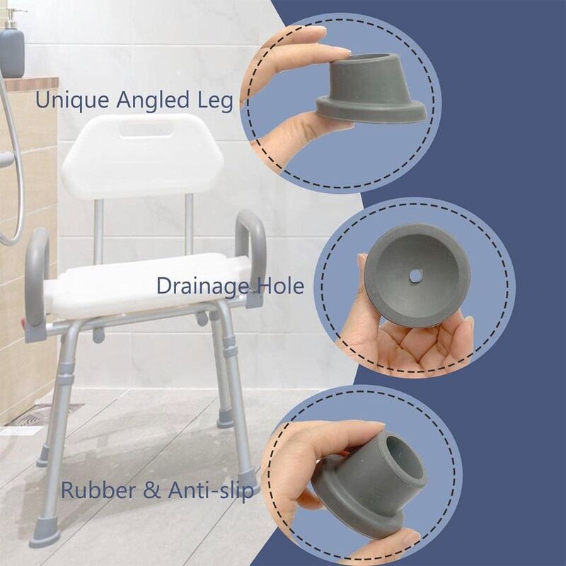 Anti-Slip Bath Chair Feet Accessories Durable Universal Shower Chair Tips Rubber Caps Bench Rubber Feet