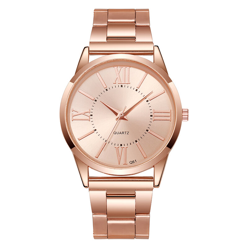 Fashion rose gold series men's quartz watch iron band men's watch gift accessories