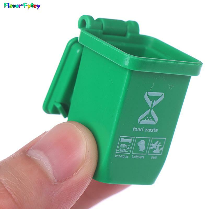 5pcs/set 1:12 Dollhouse Miniature Trash Can Model Dollhouse Furniture Accessories For Doll House Decor Kids Play Toys
