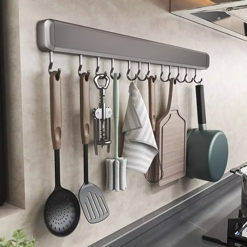 Armario de cocina montado en la pared, estante de almacenamiento, soporte para cuchara, organizador de espátula, estante para tabla de cortar, accesorios para utensilios de cocina
