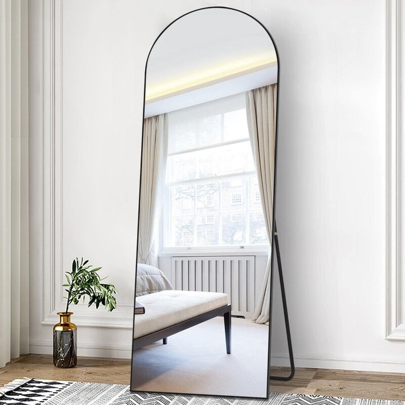 Вертикальное изогнутое напольное зеркало, настенная стойка, наклонная Подвеска для дома и офиса, напольные зеркала