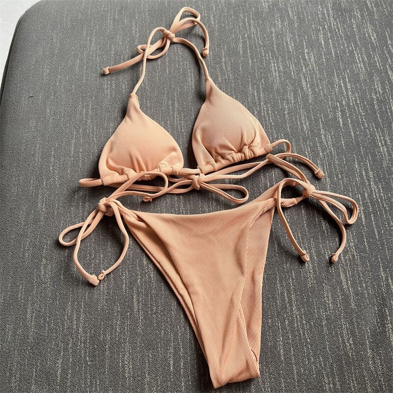 2 Delige Set Sexy Dames Bikini Badpak Top + Ondergoed Zomerfeest Strandvakantie Hete Meid Streetwear Gewaden Strice Up
