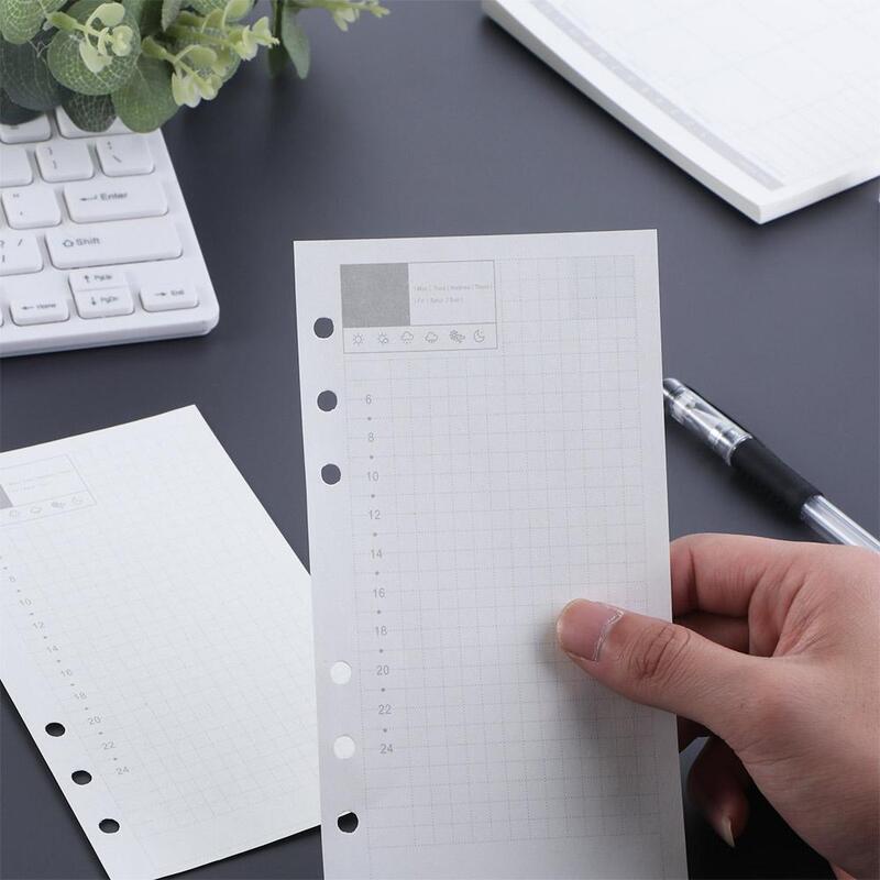 45 Sheets A5 A6 A7 Refill Spiral Binder Inner Page DIY Notebook Loose Leaf Weekly Monthly To Do Line Dot Grid Inside Paper