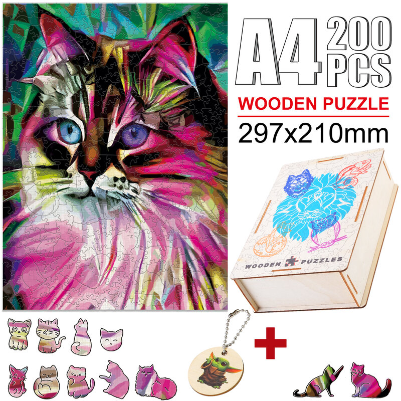 大人と子供のための最高の木製動物ジグソーパズル,さまざまな色のピースセット