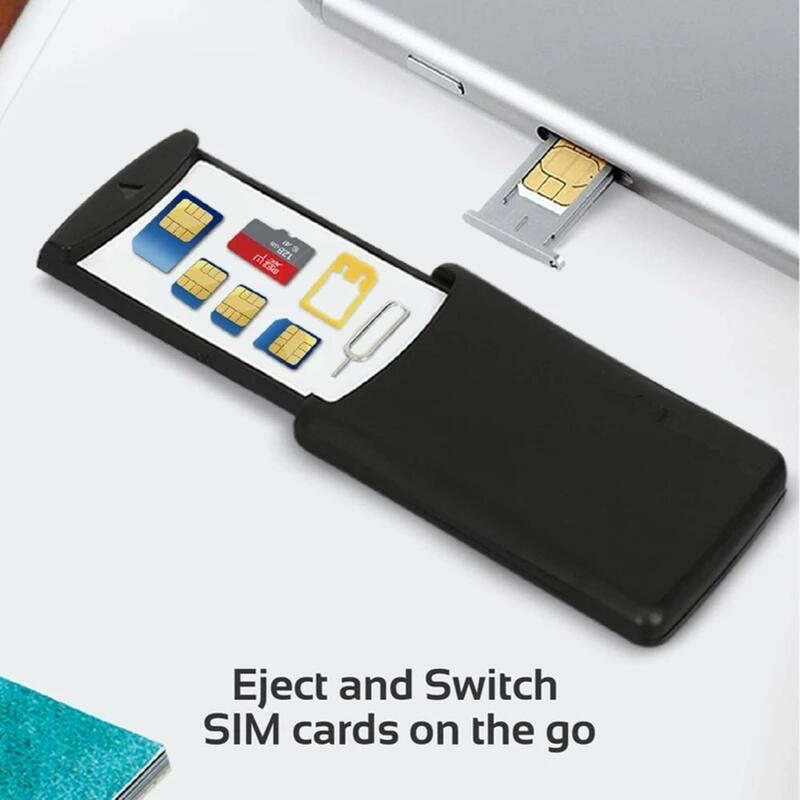 Bezpieczne etui mobilne-bezpiecznie przechowuj kartę SIM i karta Micro SD-zawiera Adapter Micro SIM, Adapter Nano SIM i wyjmij Pin