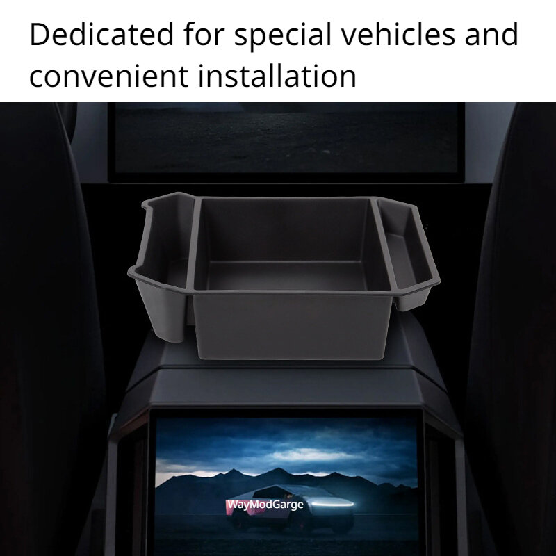 กล่องกล่องเก็บของที่เท้าแขนของ cybertruck สำหรับ Tesla 2024 Cyber tpickup truck กันน้ำ TPE/ ABS flocking อุปกรณ์เสริมรถยนต์