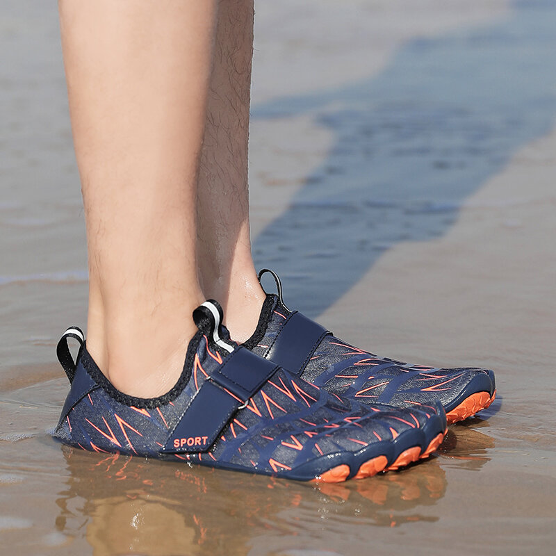 Uomo Beach Aqua Socks Sneakers Hook & Loop donna scarpe da acqua palestra sport surf nuoto Snorkeling Yoga Wading Flats taglia 35-46
