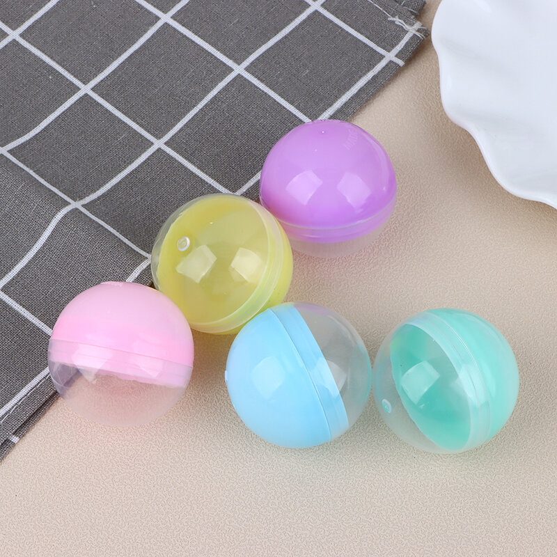 10Pcs 45mm Plastic PP Toy Capsules Half Transparent Colorful Round Surprise Ball Easy Open Lock Amusement for Vending Machine