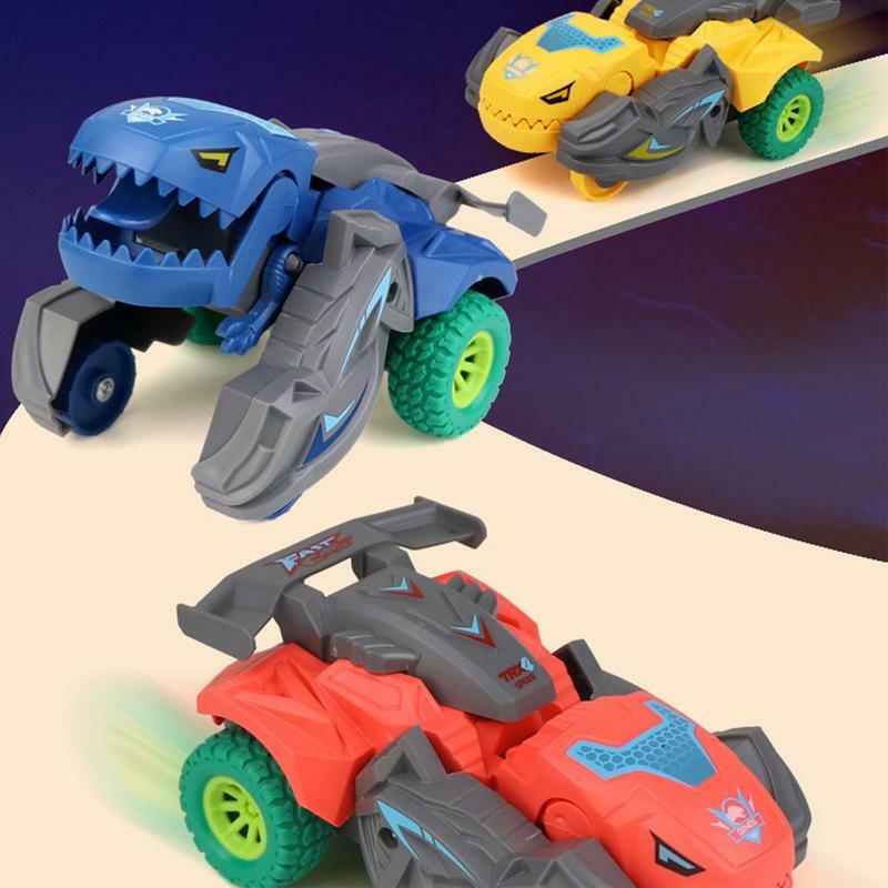 New Transforming Dinosaur Car Deformation Car Toys Inertial Sliding Dino Car Automatic Transform Toy Boys Amazing Gifts Kid Toy