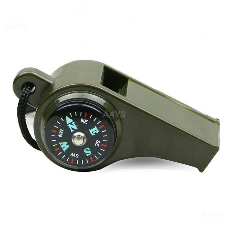 3 in1 Survival Whistle Multifunktions-Kompass mit leichtem Pfeifen thermometer für Camping wanderungen und Outdoor-Aktivitäten