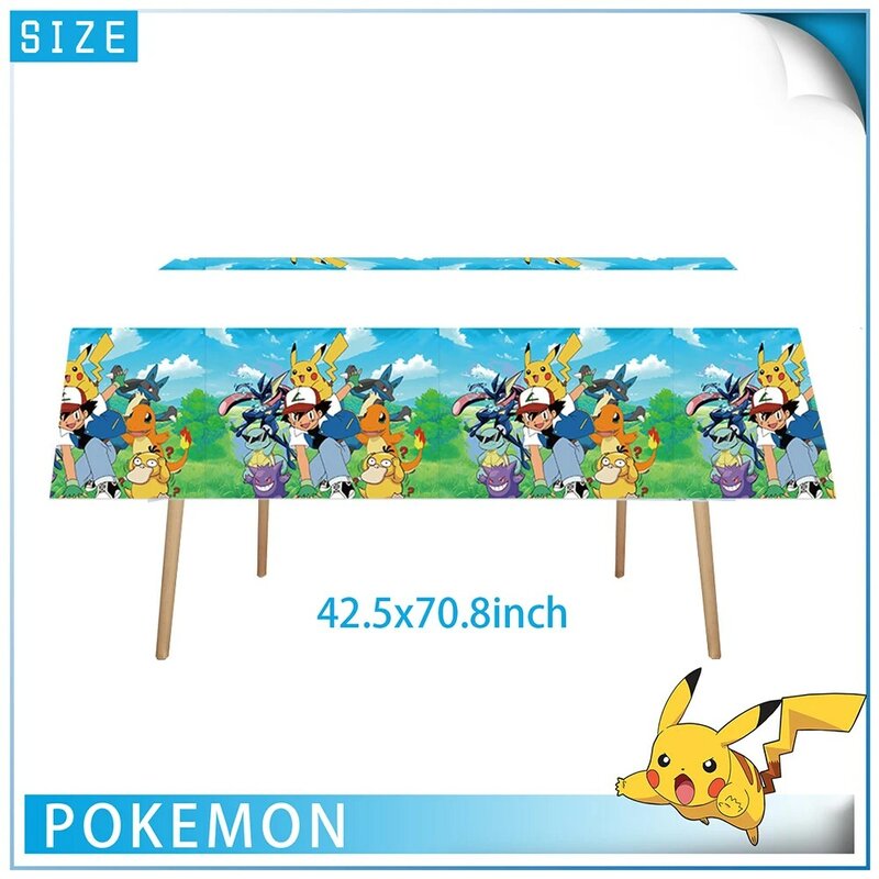 Pokemon Kids Birthday Party Pikachu Anime Character Cartoon Tableware Paper Cup Plate Cake Decoration for Boys Girls Party Toy