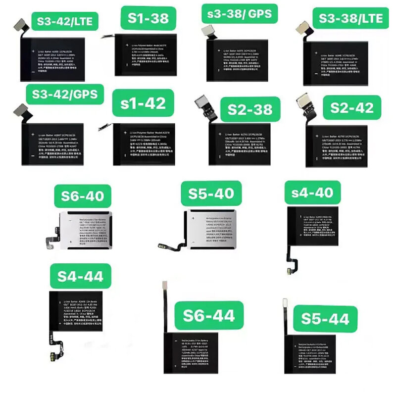 Batería Original para Apple Watch Series 1, 2, 3, 4, 5, SE, 6, 7, 8, iWatch S1, S2, S3, LTE, S4, S5, S6, S7, S8, 38/40/42/44/41/45mm, 1 unidad