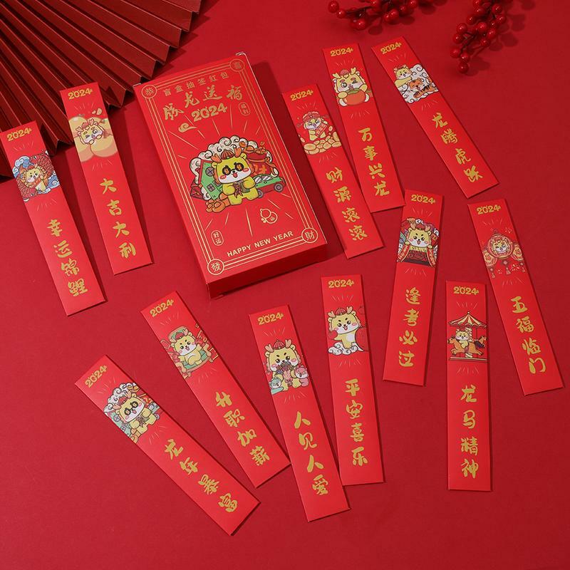 Paket undian amplop merah tas uang kartun Universal saku Naga Tahun Baru 2024 amplop merah Festival Musim Semi Tahun Naga