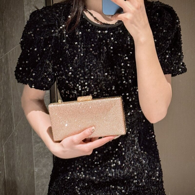 Elegant Evening Bag Banquet Detachable Chain Luxury Shoulder Bags New Glitter Clutch Gift