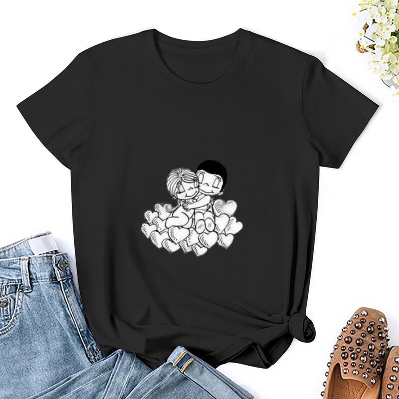 Vintage Liebe ist Comic T-Shirt Kurzarm T-Shirt süße Kleidung ästhetische Kleidung Frauen Sommer Blusen 2024