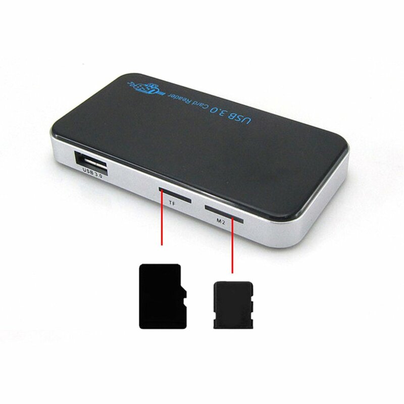 Lector de tarjetas USB 3,0 Todo en 1, adaptador compacto de Flash multitarjeta de alta velocidad de 5Gbps para tarjetas digitales seguras TF, SD, XD, CF