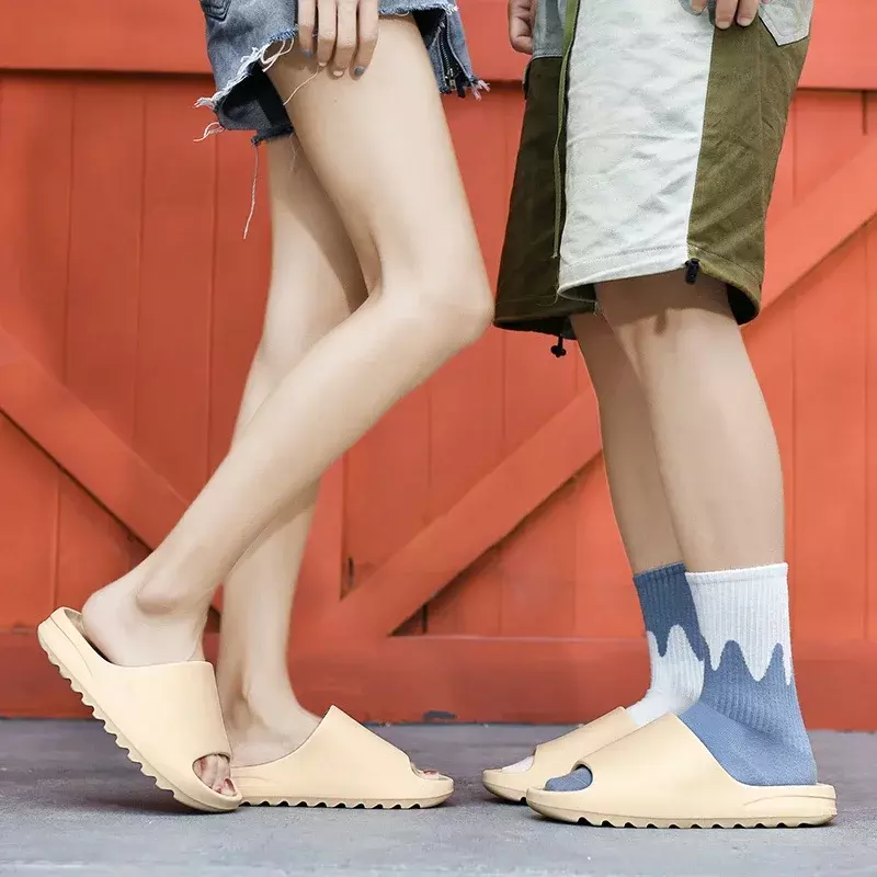 Sandal Pria Wanita bermerek slide Musim Panas 2023 sandal dalam ruangan asli sandal uniseks sepatu kasual sandal pantai sandal wanita Flip-flop EVA